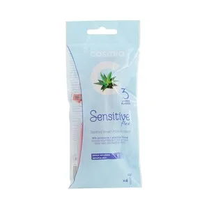 COSMIA Cuchillas desechables con cabezal pivotante de 3 hojas, especial pieles sensibles COSMIA Sensitive flex 4 uds.