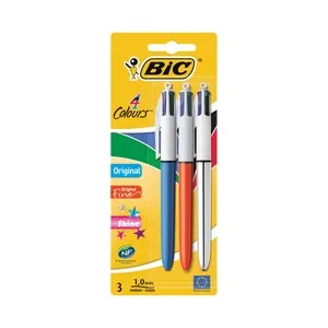 Bolígrafo 4 en 1 Coloures Original/Shine/Fine - Pack de 2+1, trazo 1 mm, BIC