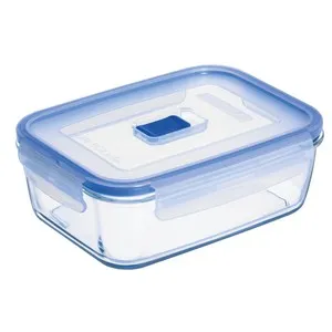 Recipiente hermético rectángular de vidrio templado Pure Box Active, 1,22 litros, 19x13cm. LUMINARC.