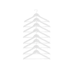 Set 8 perchas de madera, color blanco ACTUEL.