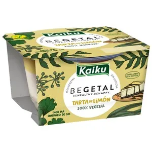 KAIKU Postre de tarta de limón 100% vegetal, elaborada sin gluten ni lactosa Begetal 100 g.