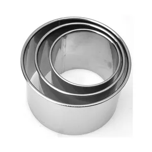 Set de 3 moldes para emplatar de acero inoxidable, 5cm/ 7cm y 9cm., ACTUEL.