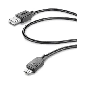 Cable USB A a microUSB B macho, CELLULAR LINE USBdata 06MUSBK, 0,6m, color negro