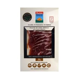 ALCAMPO CULTIVAMOS LO BUENO Paleta ibérica de cebo (50% raza ibérica), cortada en lonchas 80 g.
