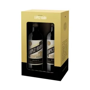 LOPEZ DE HARO Estuche con 2 botellas de vino tinto reserva con D.O. Ca. Rioja LOPEZ DE HARO.