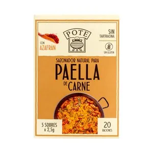 POTE Sazonador para paellas de carne con azafrán POTE 5 uds. x 2,5 g.