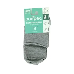 Calcetines con puño de rulo POMPEA, color gris, talla única.