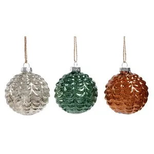 Bola de Cristal con Efecto Piña 8cm modelos surtidos decoración para Árbol de Navidad, ACTUEL