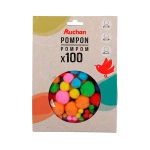 100 pompones para personalizar, colores surtidos clásicos, ALCAMPO.