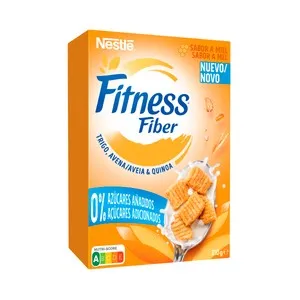 FITNESS Fibra de Nestlé Cereales (trigo, avena y quinoa), sin azúcares añadidos y con sabor a miel 310 g.