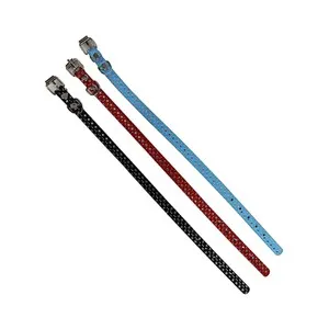MARKET SUPREME Collar de cuero para mascotas con brillantes 35 cm.