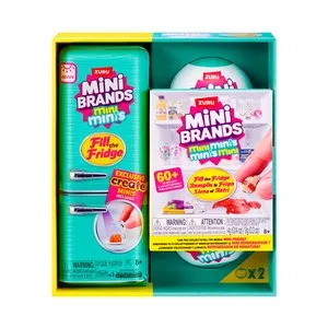 ZURU Pack 2 Cápsulas Sorpresas Coleccionable Mini Brands, Fill The Fridge & Fridge Nevera, Llena el Refri Mini Brands +8 Años