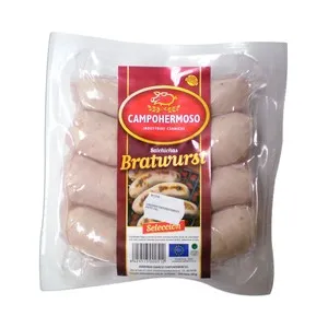 CAMPOHERMOSO Salchichas alemanas, cocidas y ahumadas tipo Bratwurst CAMPOHERMOSO 400 g.