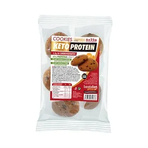 KETOPROTEIN Bestdiet Sport Galletas con pepitas de chocolate y naranja con extra de proteínas 150 g.