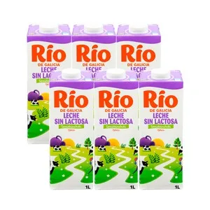 RÍO Leche de vaca semidesnatada y sin lactosa, de origen 100% gallego RIO Natural 6 x 1 l.
