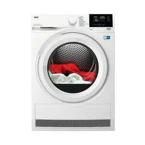 Secadora por condensación con bomba de calor AEG TR818A2OB, capacidad de secado: 8KG, clasificación energética: A, H: 85cm, A: 59,6cm, F: 63,8cm.