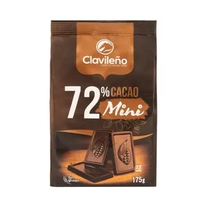 CLAVILEÑO Chocolatina choco negro 72 % 175 g.