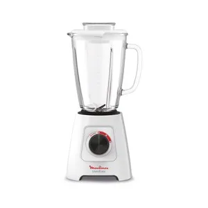 Batidora de vaso MOULINEX LM43P1, 600W, 2 velocidades, 4 cuchillas, capacidad de 1,75L.