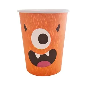 Pack de 10 vasos de cartón de monstruos de 25cl ACTUEL