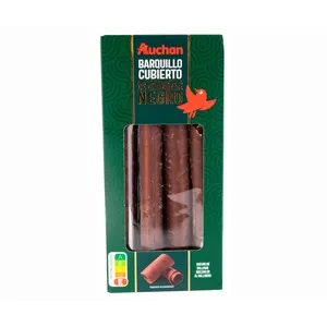 PRODUCTO ALCAMPO Barquillos cubiertos con chocolate negro 140 gr.