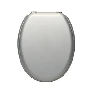 Asiento para WC, con tapa de plástico de color plata ACTUEL.