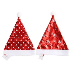 Gorro de navidad rojo, estrellas/copos 30x40cm modelos surtidos, ACTUEL