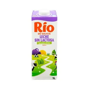 RÍO Leche de vaca semidesnatada y sin lactosa, de origen 100% gallega 1 l.
