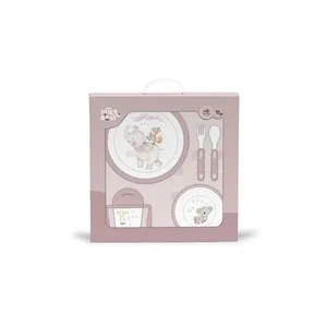 Set vajilla para bebé de 5 piezas color rosa, INTERBABY.