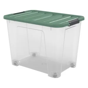 Caja de ordenación transparente con ruedas, capacidad de 67 litros, ACTUEL