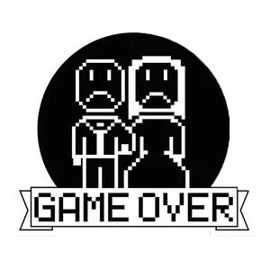 Pegatina game over, adhesivo de alta calidad, BCCORONA.