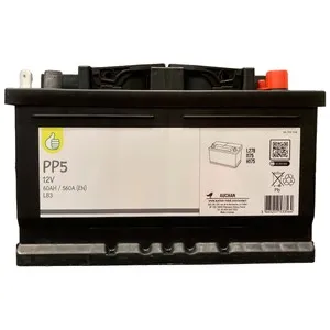 Batería de coche 60Ah, arranque 560A, 12V, PRODUCTO ECONÓMICO ALCAMPO.