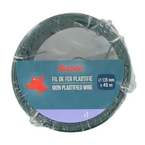Alambre plastificado verde, 1,15 mm x 45 m, ALCAMPO.