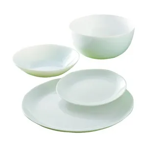 Vajilla redonda con ensaladera fabricada en vidrio opal, Diwali, LUMINARC.