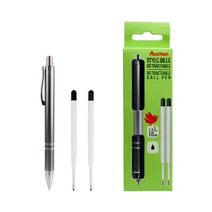 Bolígrafos Negro Retractil Premium 1mm+2 Recargas ALCAMPO