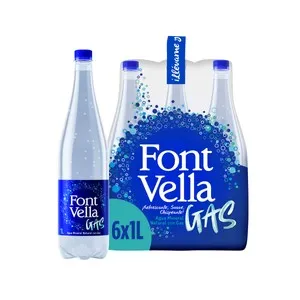 FONT VELLA Agua mineral con gas pack 6 uds. x 1 l.