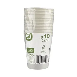 Set de 10 vasos de cartón blanco, 0,18 litros, ACTUEL.