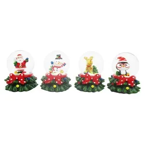 Bola de agua Árbol con pingüino, Santa, Muñeco o Ciervo 4,5cm modelos surtidos, ACTUEL