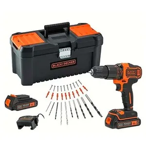 Kit taladro percutor a batería BLACK + DECKER.