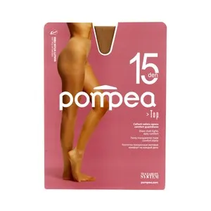 Panty transparente mate, 15den, POMPEA, color polvere, talla S.