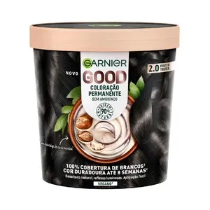 GARNIER Coloracion permanente sin amoniaco, tono 2.0 Negro trufa GARNIER Good.