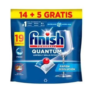 FINISH Quantum Capsulas para lavavajillas de rápida disolución 19 uds, 197.6 g.