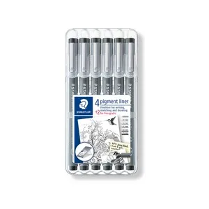 Rotuladores calibrados para escritura y dibujo, 4+2 unidades, Pigment Liner, STAEDTLER.