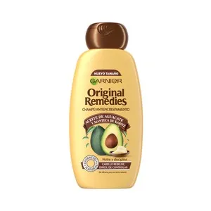 ORIGINAL REMEDIES Champú antiencrespamiento con aceite de aguacate y manteca de karité para cabello rebelde y difícil de controlar ORIGINAL REMEDIES de Gernier 300 ml.