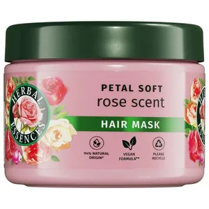 HERBAL ESSENCES Mascarilla capilar suavizante e hidrante con aroma a rosas, para cabellos secos 300 ml.