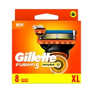 GILLETTE Recambio de cuchillas de 5 hojas para maquinillas de afeitar GILLETTE Fusion 5 power 8 uds.