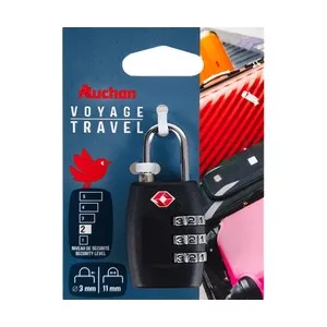 Candado con combinación de seguridad 11mm AUCHAN.