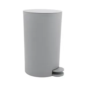 Papelera para baño 5L, color gris, 30cm., ACTUEL.ACTUEL