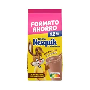NESQUIK de NESTLÉ Cacao en polvo bolsa de 1,2 kg.