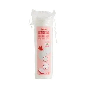 PRODUCTO ALCAMPO Discos desmaquillantes duo algodón 100% con aloe vera PRODUCTO ALCAMPO Sensitive 70 uds.