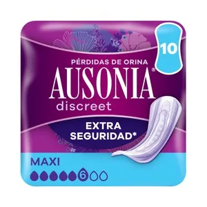 AUSONIA Discreet Compresas maxi para perdidas de orina 10 uds.